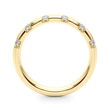 Contemporary Wedding Band – Lab Diamond Wedding Band in 18K Gold | Just Brilliant – lifestyle view