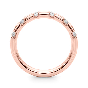 Contemporary Wedding Band – Lab Diamond Wedding Band in 18K Gold | Just Brilliant – angle view