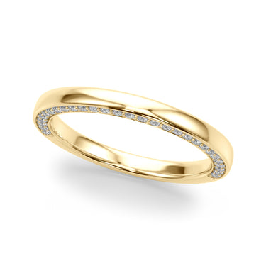 Diamond Accented Wedding Band – Lab Diamond Wedding Band in 18K Gold | Just Brilliant – close-up view