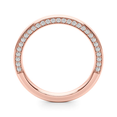 Diamond Accented Wedding Band – Lab Diamond Wedding Band in 18K Gold | Just Brilliant – angle view