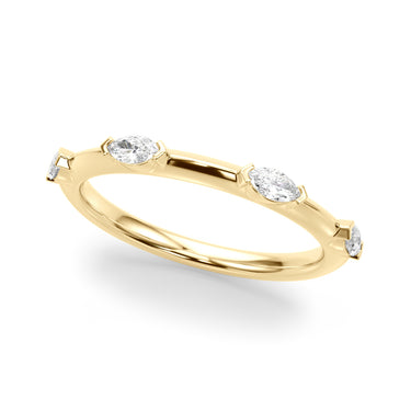 Marquise Wedding Band – Marquise Lab Diamond Wedding Band in 18K Gold | Just Brilliant – close-up view