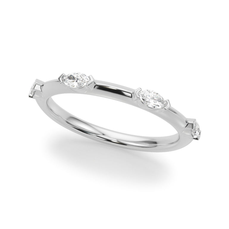 Marquise Wedding Band – Marquise Lab Diamond Wedding Band in 18K Gold | Just Brilliant