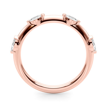 Marquise Wedding Band – Marquise Lab Diamond Wedding Band in 18K Gold | Just Brilliant – angle view