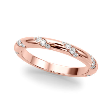 Diamond Accented Wedding Band – Lab Diamond Wedding Band in 18K Gold | Just Brilliant – side view