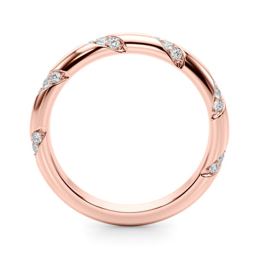 Diamond Accented Wedding Band – Lab Diamond Wedding Band in 18K Gold | Just Brilliant – angle view
