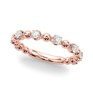 Alternating Bead & Diamond Wedding Band – Lab Diamond Wedding Band in 18K Gold | Just Brilliant – side view