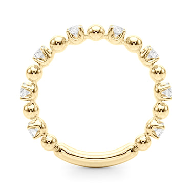 Alternating Bead & Diamond Wedding Band – Lab Diamond Wedding Band in 18K Gold | Just Brilliant – lifestyle view