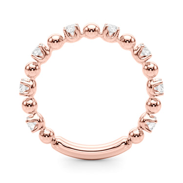 Alternating Bead & Diamond Wedding Band – Lab Diamond Wedding Band in 18K Gold | Just Brilliant – angle view
