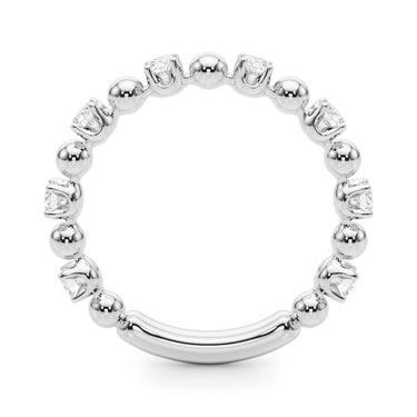 Alternating Bead & Diamond Wedding Band – Lab Diamond Wedding Band in 18K Gold | Just Brilliant – detail view