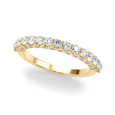 Straight Diamond Wedding Band – Lab Diamond Wedding Band in 18K Gold | Just Brilliant – close-up view
