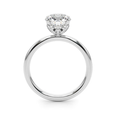Floral Engagement Ring – Lab Diamond Engagement Ring in 18K Gold | Just Brilliant – detail view