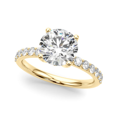 Floral Engagement Ring – Lab Diamond Engagement Ring in 18K Gold | Just Brilliant – angle view