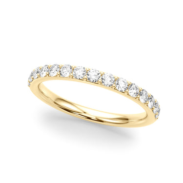 Shared Prong Wedding Ring – Lab Diamond Wedding Band in 18K Gold | Just Brilliant – close-up view