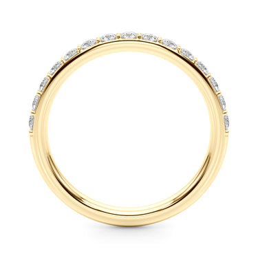 Shared Prong Wedding Ring – Lab Diamond Wedding Band in 18K Gold | Just Brilliant – lifestyle view