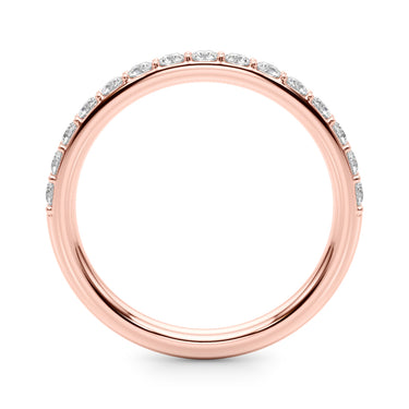 Shared Prong Wedding Ring – Lab Diamond Wedding Band in 18K Gold | Just Brilliant – angle view