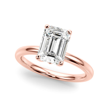Floral Emerald Cut Engagement Ring – Emerald Cut Emerald Engagement Ring in 18K Gold | Just Brilliant – view 10