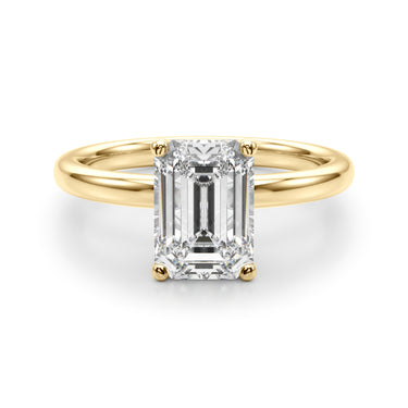 Floral Emerald Cut Engagement Ring – Emerald Cut Emerald Engagement Ring in 18K Gold | Just Brilliant – view 9