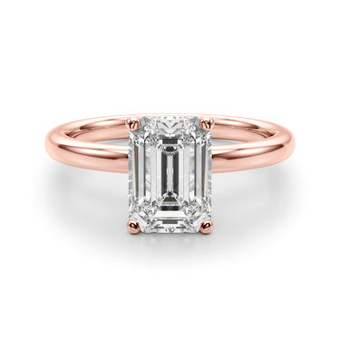 Floral Emerald Cut Engagement Ring – Emerald Cut Emerald Engagement Ring in 18K Gold | Just Brilliant – view 13