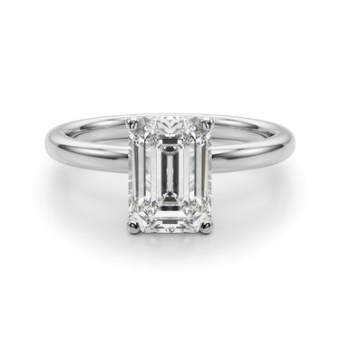 Floral Emerald Cut Engagement Ring – Emerald Cut Emerald Engagement Ring in 18K Gold | Just Brilliant – lifestyle view
