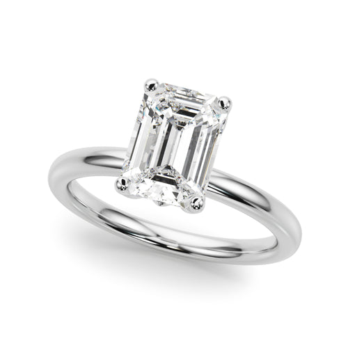 Floral Emerald Cut Engagement Ring