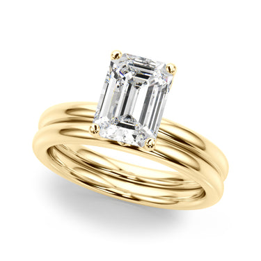 Floral Emerald Cut Engagement Ring – Emerald Cut Emerald Engagement Ring in 18K Gold | Just Brilliant – view 8