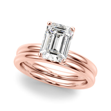 Floral Emerald Cut Engagement Ring – Emerald Cut Emerald Engagement Ring in 18K Gold | Just Brilliant – view 12