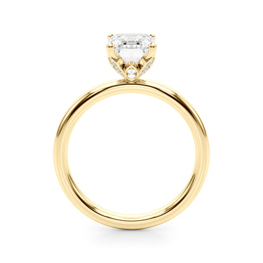 Floral Emerald Cut Engagement Ring – Emerald Cut Emerald Engagement Ring in 18K Gold | Just Brilliant – view 7