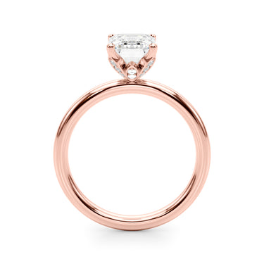 Floral Emerald Cut Engagement Ring – Emerald Cut Emerald Engagement Ring in 18K Gold | Just Brilliant – view 11
