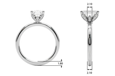 Floral Emerald Cut Engagement Ring – Emerald Cut Emerald Engagement Ring in 18K Gold | Just Brilliant – side view