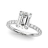 Floral Emerald Cut Engagement Ring – Emerald Cut Emerald & Lab Diamond Engagement Ring in 18K Gold | Just Brilliant