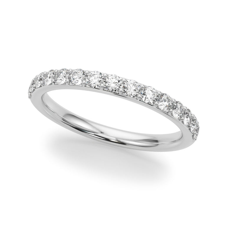Shared Prong Wedding Band – Radiant Lab Diamond Wedding Band in 18K Gold | Just Brilliant