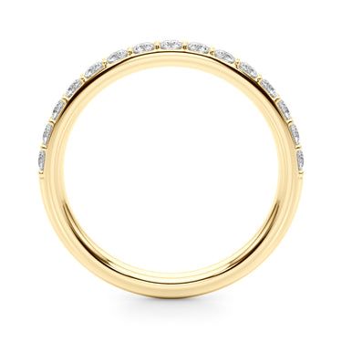 Shared Prong Wedding Band – Lab Diamond Wedding Band in 18K Gold | Just Brilliant – lifestyle view