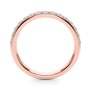 Shared Prong Wedding Band – Lab Diamond Wedding Band in 18K Gold | Just Brilliant – angle view