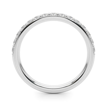 Shared Prong Wedding Band – Lab Diamond Wedding Band in 18K Gold | Just Brilliant – detail view