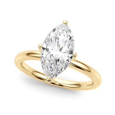 Floral Marquise Engagement Ring – Marquise Lab Diamond Engagement Ring in 18K Gold | Just Brilliant – angle view