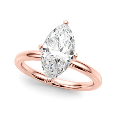 Floral Marquise Engagement Ring – Marquise Lab Diamond Engagement Ring in 18K Gold | Just Brilliant – view 10