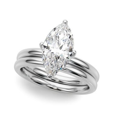 Floral Marquise Engagement Ring – Marquise Lab Diamond Engagement Ring in 18K Gold | Just Brilliant – close-up view