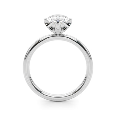 Floral Marquise Engagement Ring – Marquise Lab Diamond Engagement Ring in 18K Gold | Just Brilliant – detail view