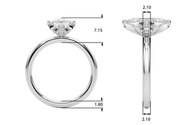 Floral Marquise Engagement Ring – Marquise Lab Diamond Engagement Ring in 18K Gold | Just Brilliant – side view