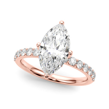 Floral Marquise Engagement Ring – Marquise Lab Diamond Engagement Ring in 18K Gold | Just Brilliant – view 10