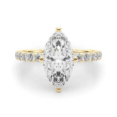 Floral Marquise Engagement Ring – Marquise Lab Diamond Engagement Ring in 18K Gold | Just Brilliant – view 9