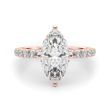 Floral Marquise Engagement Ring – Marquise Lab Diamond Engagement Ring in 18K Gold | Just Brilliant – view 13