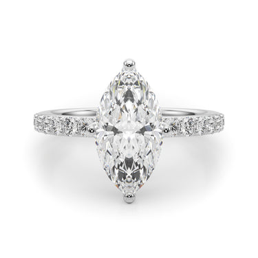 Floral Marquise Engagement Ring – Marquise Lab Diamond Engagement Ring in 18K Gold | Just Brilliant – lifestyle view