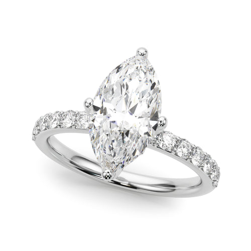 Floral Marquise Engagement Ring