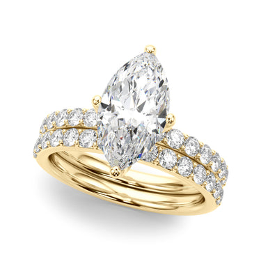 Floral Marquise Engagement Ring – Marquise Lab Diamond Engagement Ring in 18K Gold | Just Brilliant – view 8