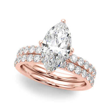 Floral Marquise Engagement Ring – Marquise Lab Diamond Engagement Ring in 18K Gold | Just Brilliant – view 12