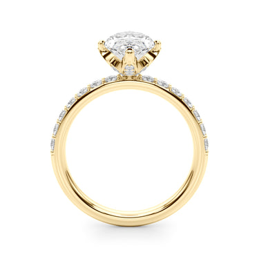 Floral Marquise Engagement Ring – Marquise Lab Diamond Engagement Ring in 18K Gold | Just Brilliant – view 7