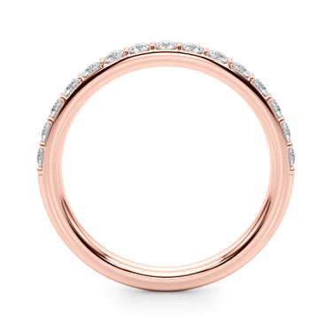 Shared Prong Wedding Band – Lab Diamond Wedding Band in 18K Gold | Just Brilliant – angle view