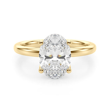 Floral Oval Engagement Ring – Oval Lab Diamond Engagement Ring in 18K Gold | Just Brilliant – view 9