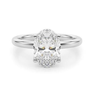 Floral Oval Engagement Ring – Oval Lab Diamond Engagement Ring in 18K Gold | Just Brilliant – lifestyle view